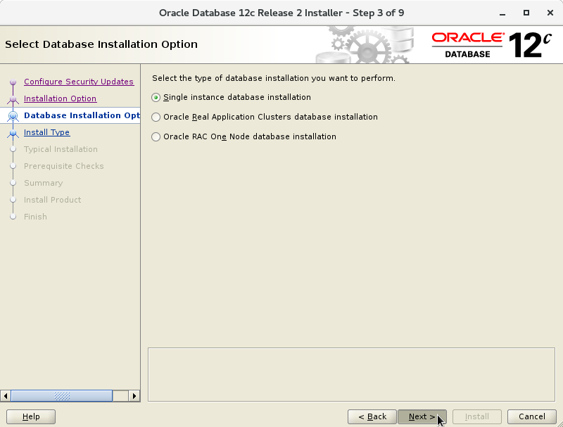 Oracle Database 12c R2 Installation for Red Hat Linux 6 Step 4 of 13