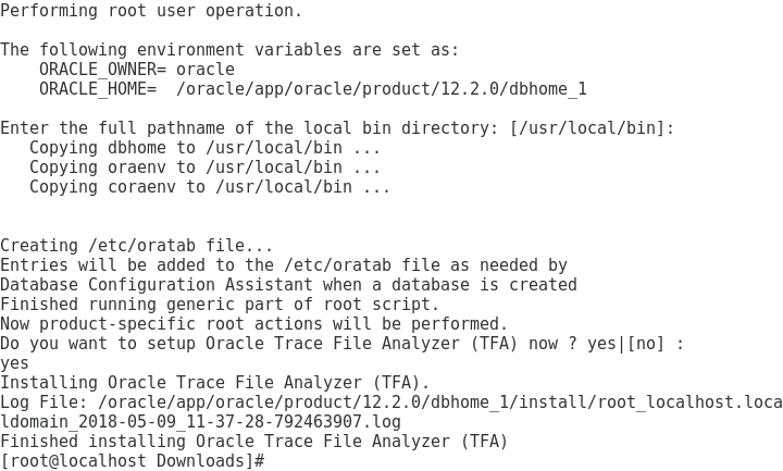 Oracle Database 12c R2 Installation for Linux Mint 18 Step 12 of 13