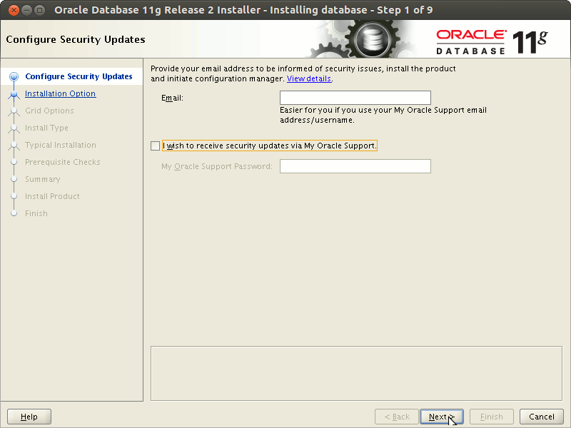 Getting-Started with Oracle 11g Database on Ubuntu 14.04 Trusty LTS 64-bit - Linux Oracle 11g R2 Installation Step 1 - Disabling Security Updates