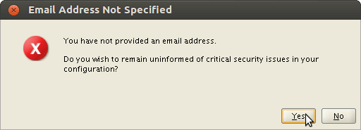 Linux Oracle 11g R2 Installation - Confirm on Missing eMail Warning