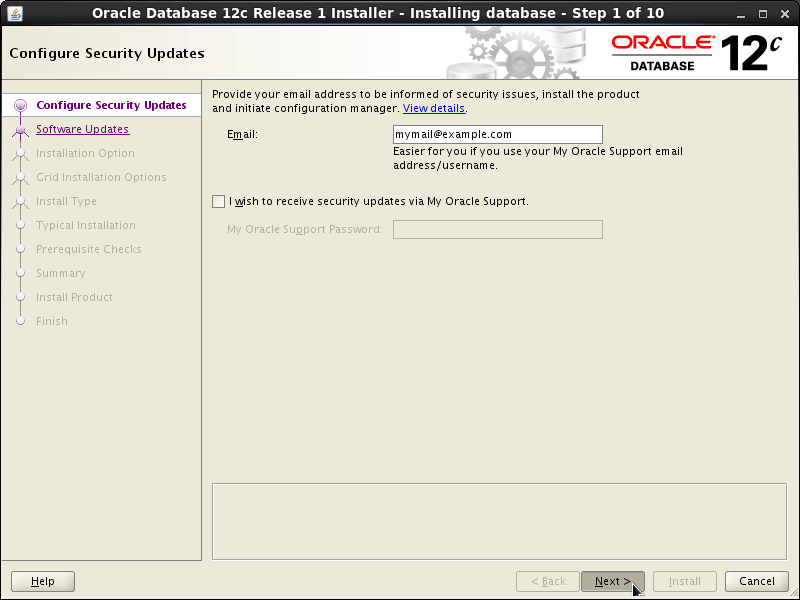Oracle Database 12c R1 Installation for Linux Mint 19.x Tara/Tessa/Tina/Tricia Step 1 of 13
