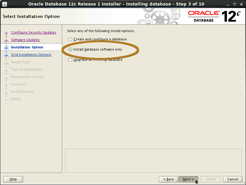 Oracle Database 12c R1 Installation for Linux Mint 19.x Tara/Tessa/Tina/Tricia Step 3 of 13