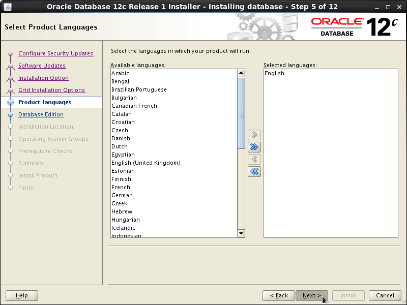 Oracle Database 12c R1 Installation for Ubuntu 14.10 Utopic Step 5 of 13