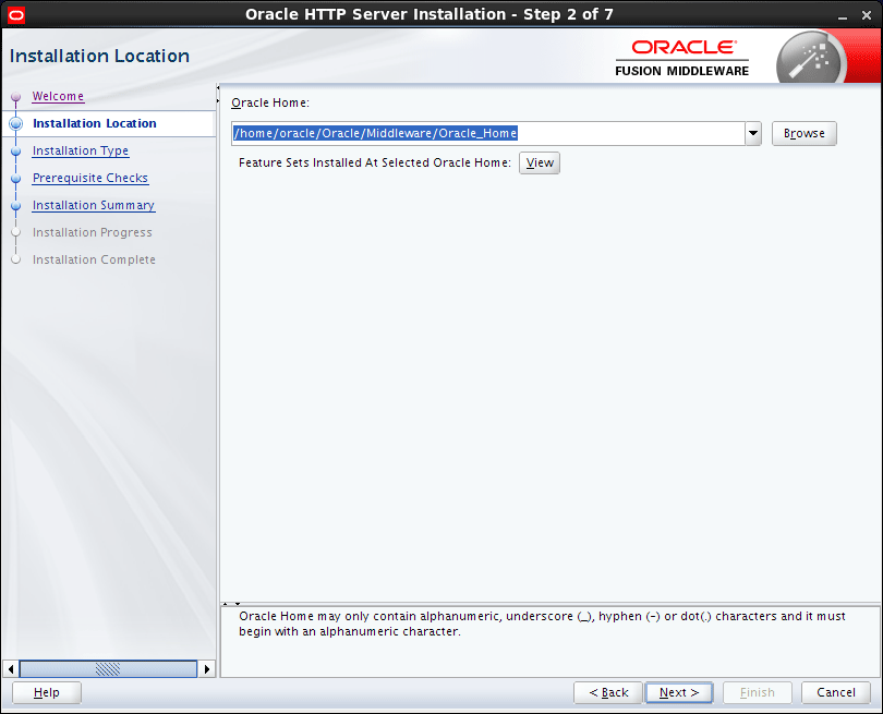 Oracle Fusion Middleware 12c Http Server Installation CentOS - set fusion middleware home