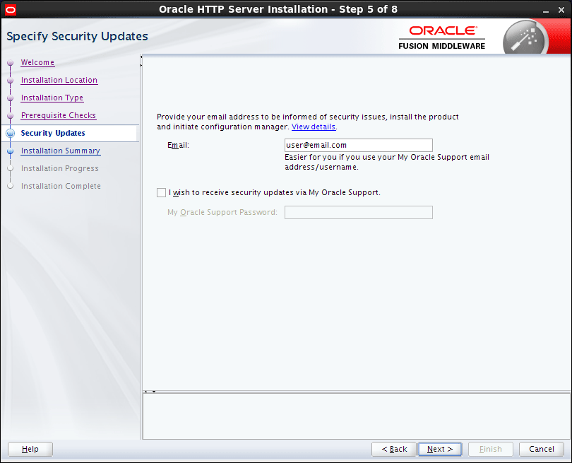 Oracle Fusion Middleware 12c Http Server Installation CentOS - security updates