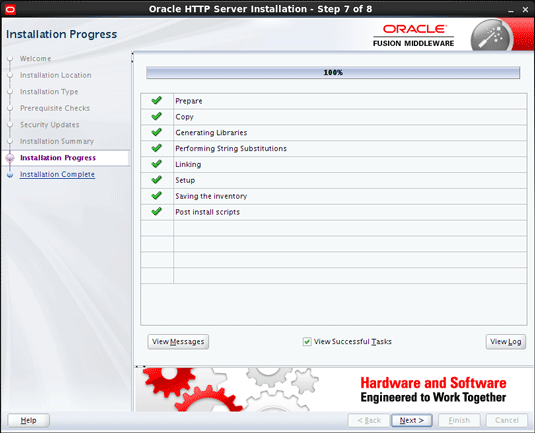 Oracle Fusion Middleware 12c Http Server Installation CentOS - installation complete