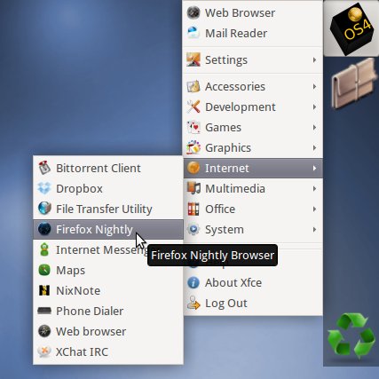 Xfce Launcher Inserted into Applications Menu