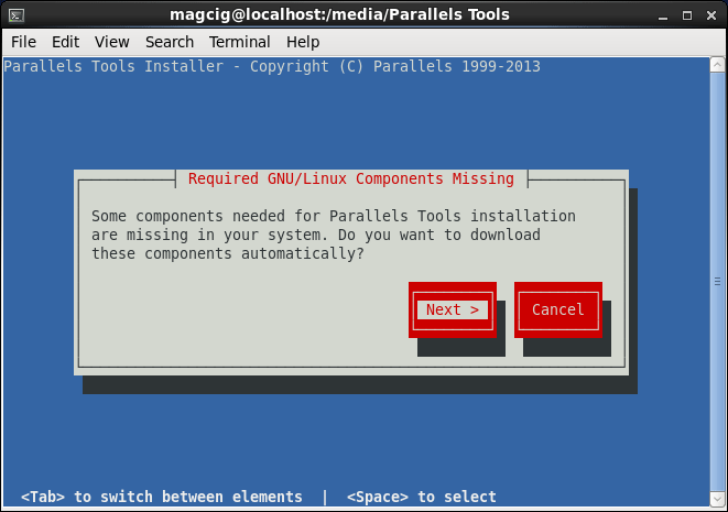 Install Parallels Tools on Fedora 20 -