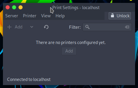 How to Add Printer in Parrot OS Home/Security GNU/Linux 4 - Unlock