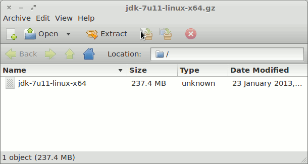 PearLinux 6.1 GNOME3 Java JDK 7 tar.gz Extraction