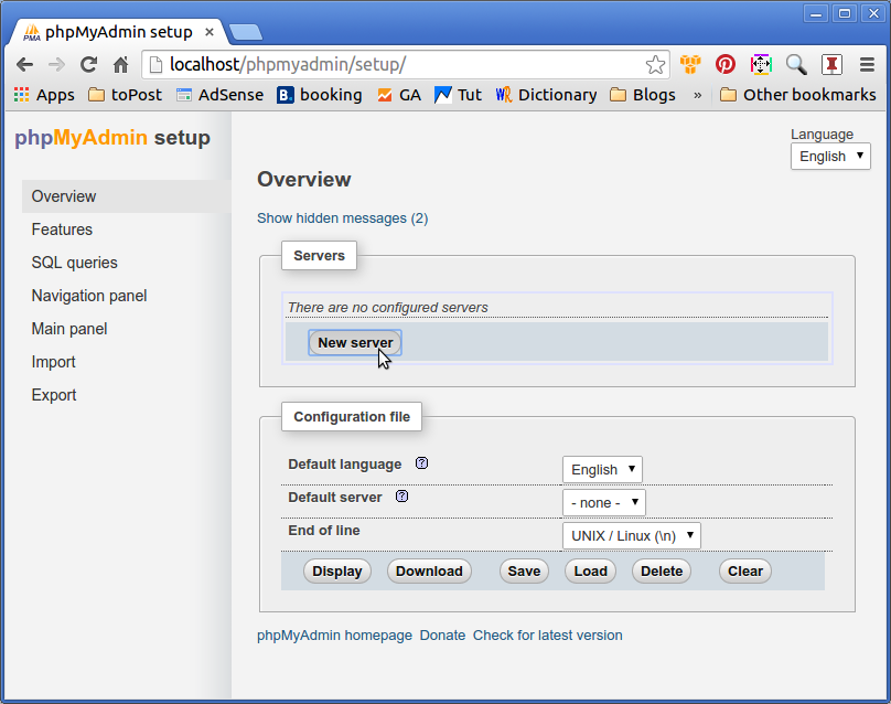 Phpmyadmin Quick Start Ubuntu 15.04 Vivid - Add New Server