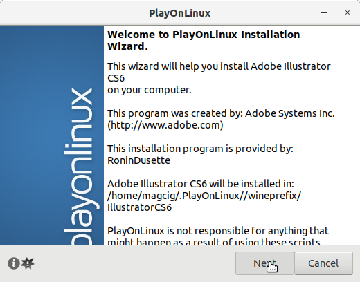 How to Install Adobe Illustrator CS6 in Lubuntu 18.04 Bionic LTS - 1