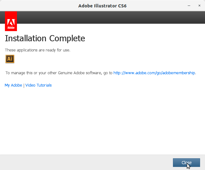 How to Install Adobe Illustrator CS6 in Linux Mint 20.x Ulyana/Ulyssa/Uma/Una LTS - 9 Adobe Illustrator CS6 Installer