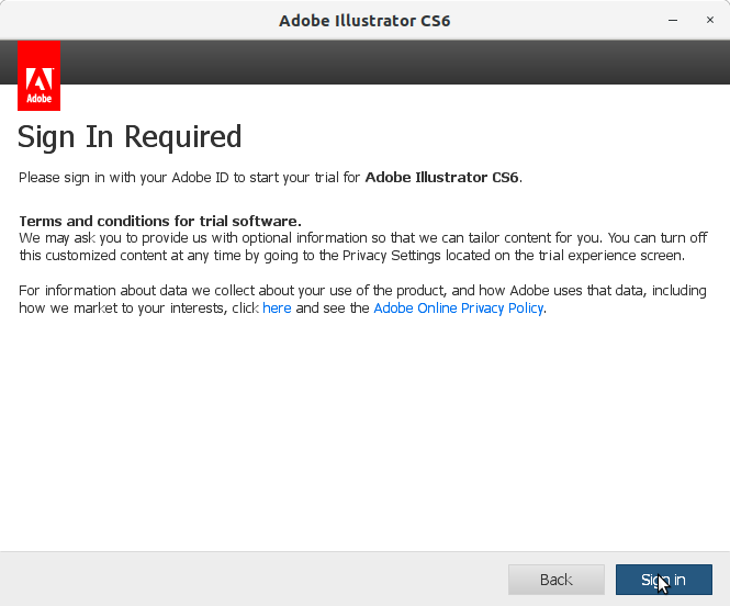 How to Install Adobe Illustrator CS6 in Linux Mint 18 LTS - 5 Adobe Illustrator CS6 Installer