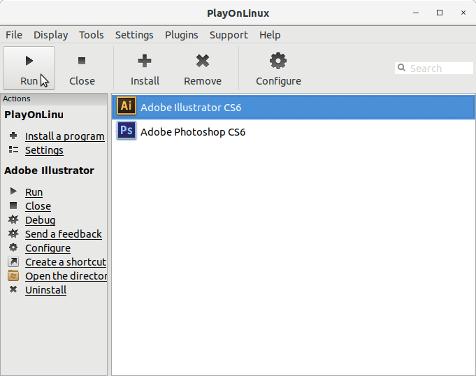 How to Install Adobe Illustrator CS6 in ArcoLinux - PlayOnLinux Running Adobe Illustrator CS6
