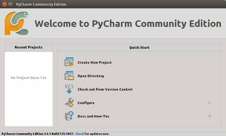 CentOS PyCharm Hello-World Getting Started Guide - PyCharm Create New Project