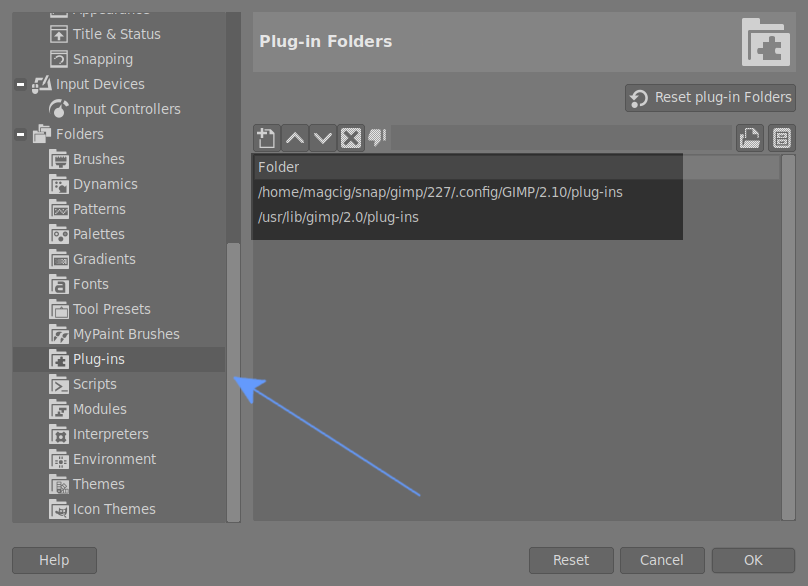 GIMP 2.10 Snap Install Save for Web Plugin on Fedora GNU/Linux Easy Guide - plugins folder