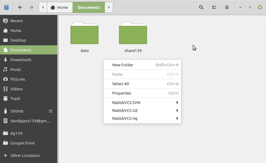 How to Install RabbitVCS in Debian Bullseye 11 - UI