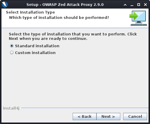 How to Quick Start OWASP ZAP Fedora 32 - Installation Type