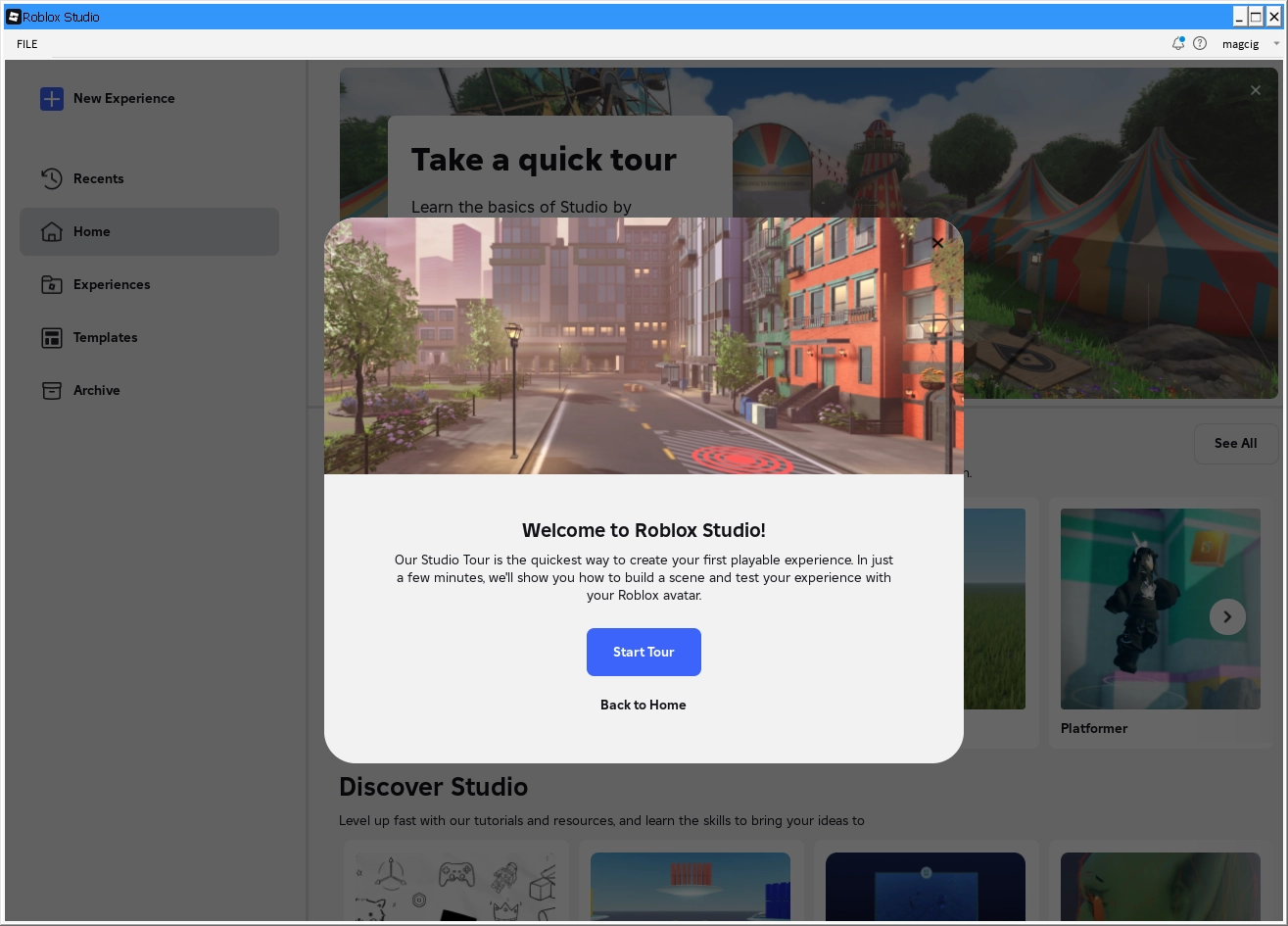 UI Start Tour