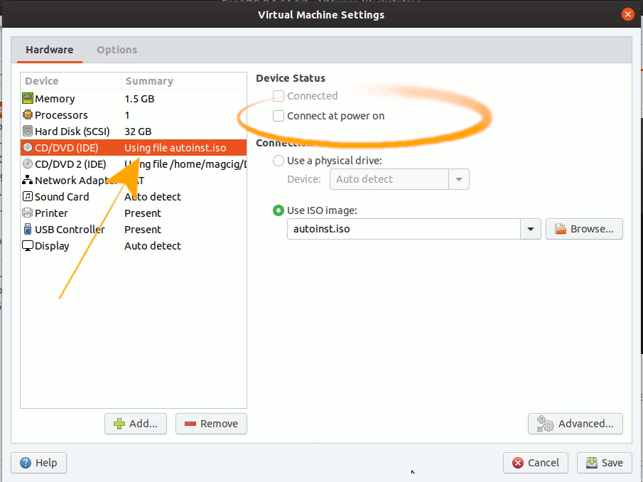 VMware Workstation VM problem occurred on line 31 of the kickstart file: Section %package does not end with %end Solution - Disconnecting Autoinst ISO