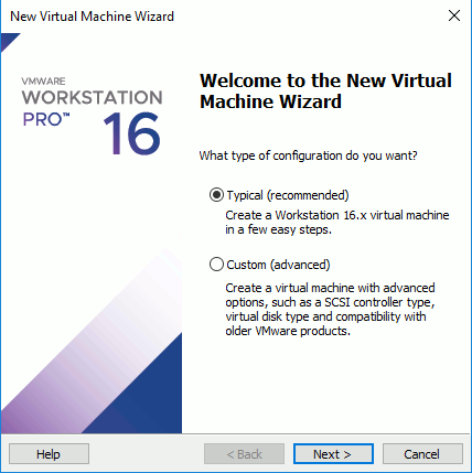 VMware Workstation 16 Create Virtual Machine from ISO - VM Typical SetUp