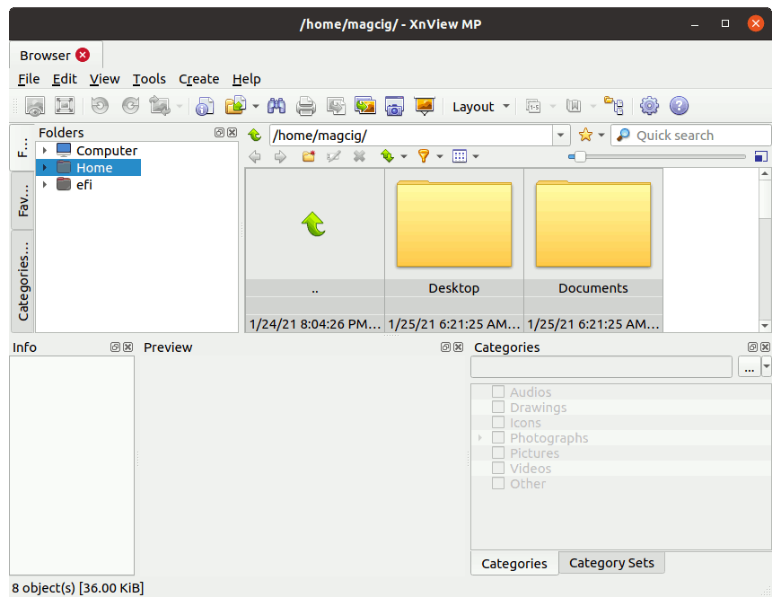 Installing XnView MP on Linux Mint - UI