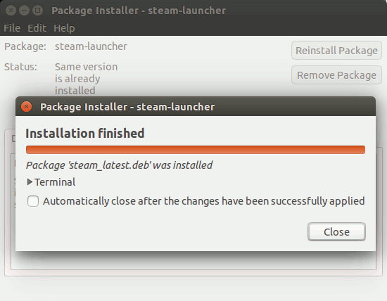 Linux 17 Qiana LTS Installing Steam - Installing with Gdebi