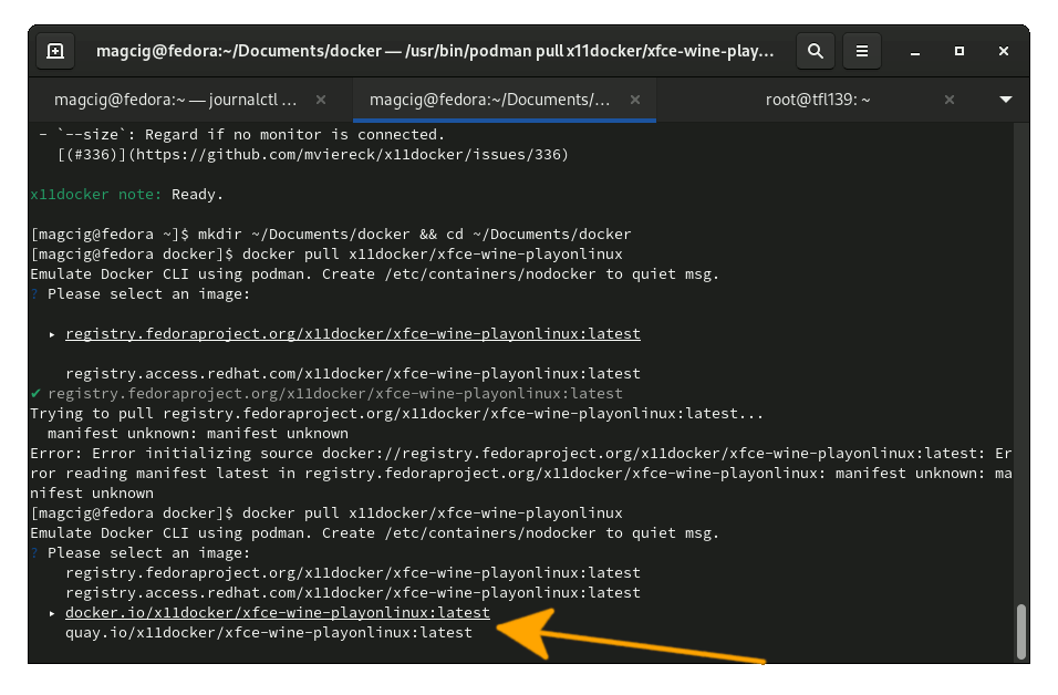 Pulling x11docker playonlinux