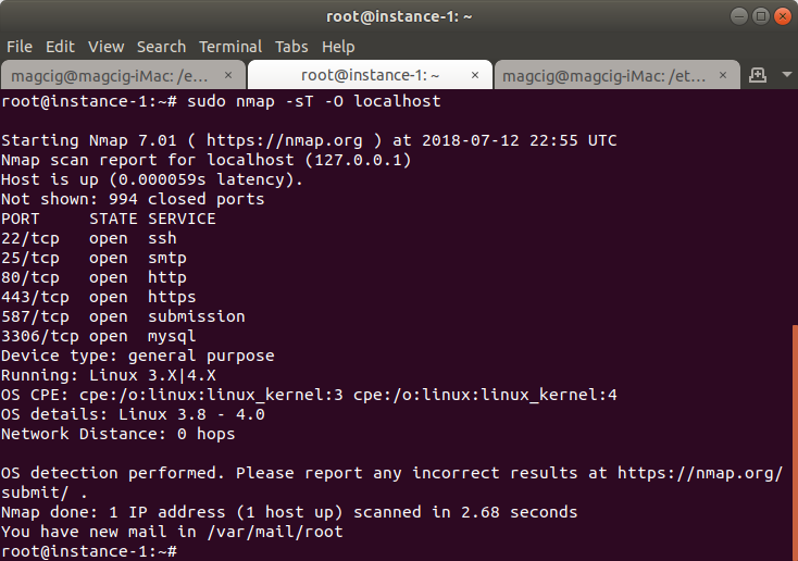 Debian Stretch 9 Test if Port is Open - List of Open Ports
