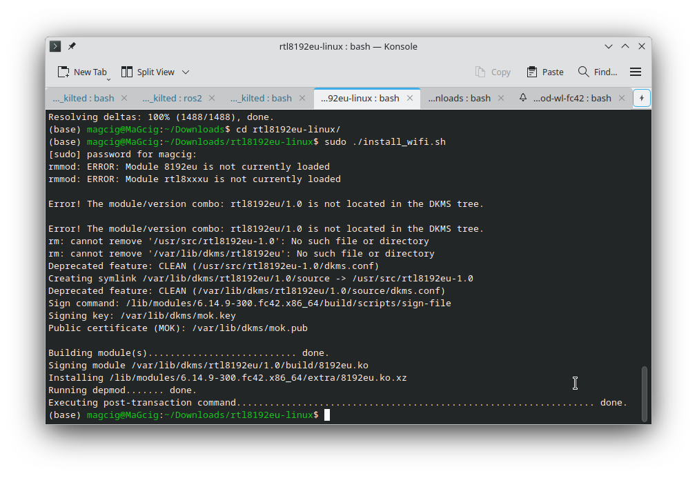 Terminal output