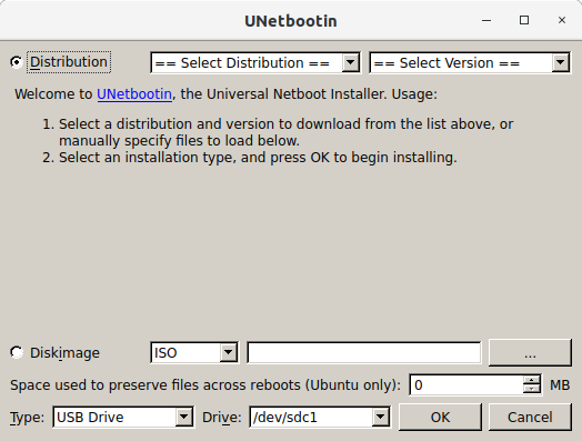 UNetbootin Linux Mint 19.x Tara/Tessa/Tina/Tricia Installation Guide - UI