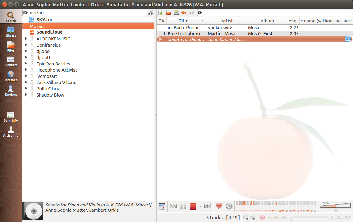 Clementine Music Player Quick Start for Ubuntu 15.10 Wily - Clementine on Ubuntu Desktop
