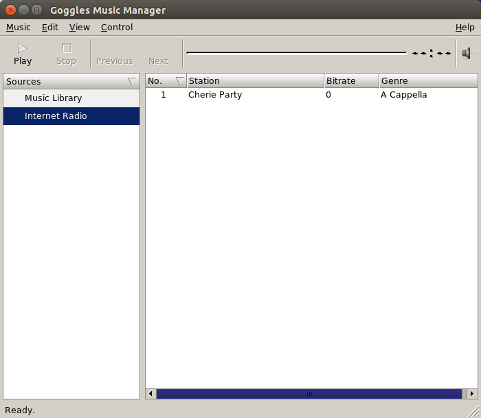 Goggles Music Player Quick Start for Ubuntu 15.10 Wily - Goggles on Ubuntu Desktop