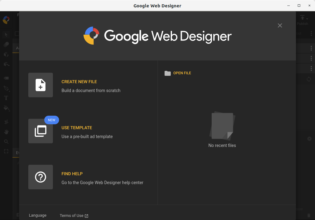 How to Install Google Web Designer in Debian Buster 10 - UI