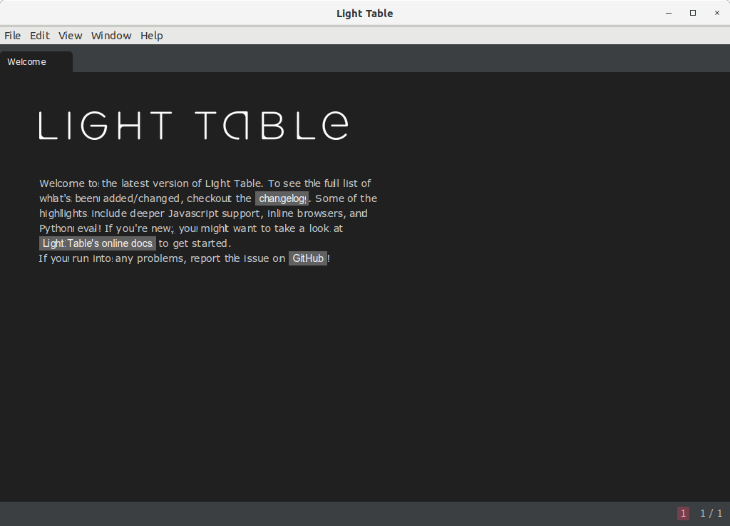 How to Install Light Table in Linux Mint 19 - UI