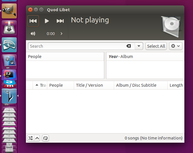 Quod Libet Music Player Quick Start for Ubuntu 15.10 Wily - Quod Libet on Ubuntu Desktop