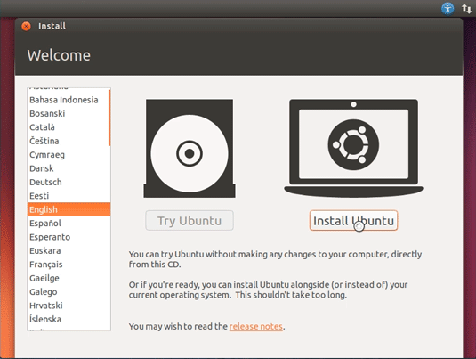 VMware Fusion 8 Install Ubuntu 17.10 Artful - Select Install