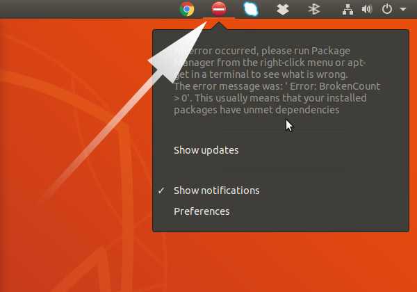 Ubuntu 18.10 Fix Error Broken Count - SystemTray