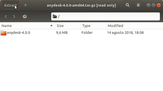 AnyDesk Gentoo Linux Installation Guide - Extracting