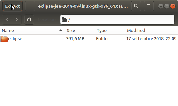 Install Eclipse for Java JEE on Linux Mint 17.2 Rafaela - Extraction