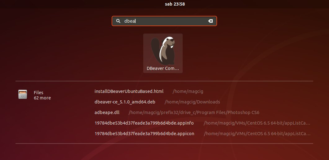 How to Install DBeaver on Ubuntu 18.10 Cosmic - Launcher