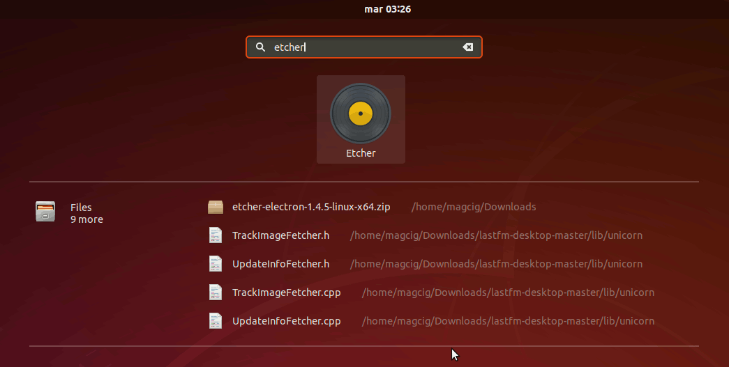Etcher Ubuntu 18.10 Installation Guide - Launcher