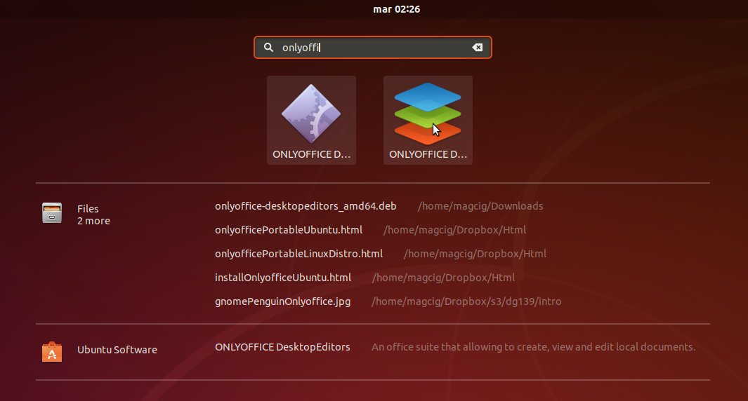 How to Install ONLYOFFICE Desktop Editors on Ubuntu GNU/Linux - Launcher