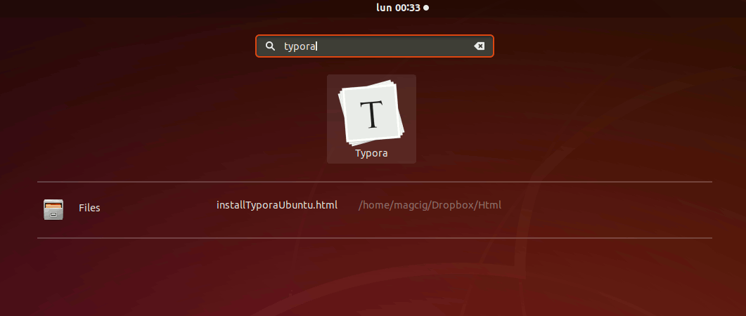 How to Install Typora on Ubuntu 18.04 Bionic LTS GNU/Linux - Launcher