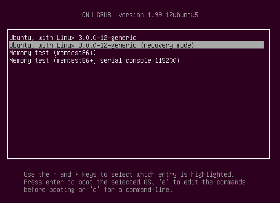 How Create the First, Admin Account in Ubuntu - Booting in Recovery Mode