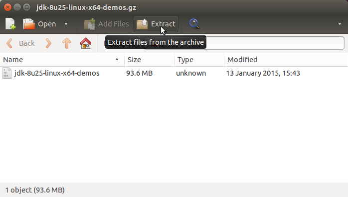 Getting-Started Java DB on Ubuntu - Demos Extraction