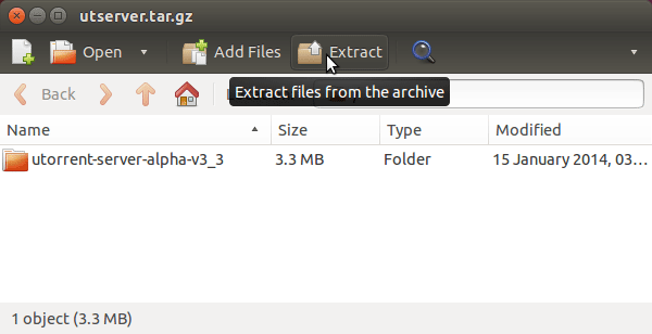 Install uTorrent for Kubuntu 17.04 Zesty - Extraction