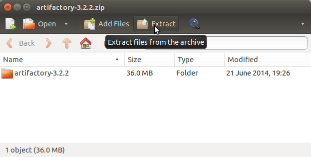 Artifactory Ubuntu 14.04 Install - Extraction