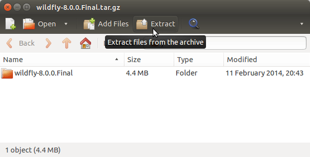 Install WildFly on Ubuntu 20.04 Focal - Extraction